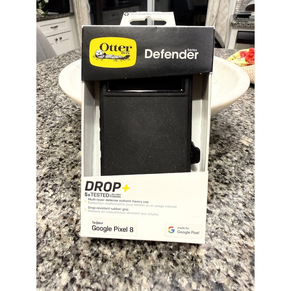 OtterBox Defender Series Case for Google Pixel 8 Black Rugged Protective Cover